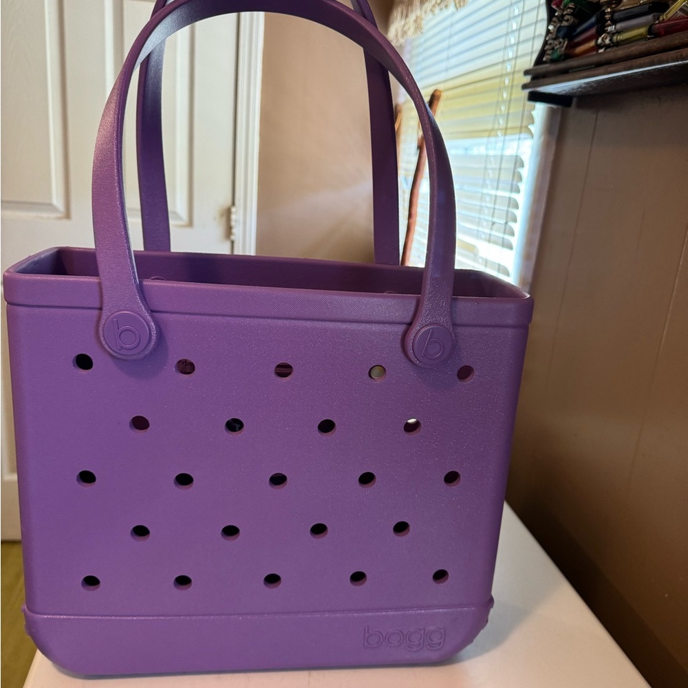BOGG BAG Purple Structured Tote with Perforated Design